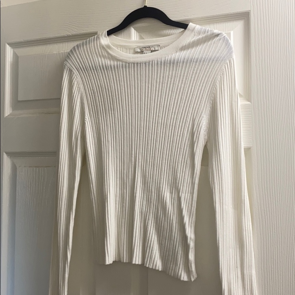 White long sleeve top